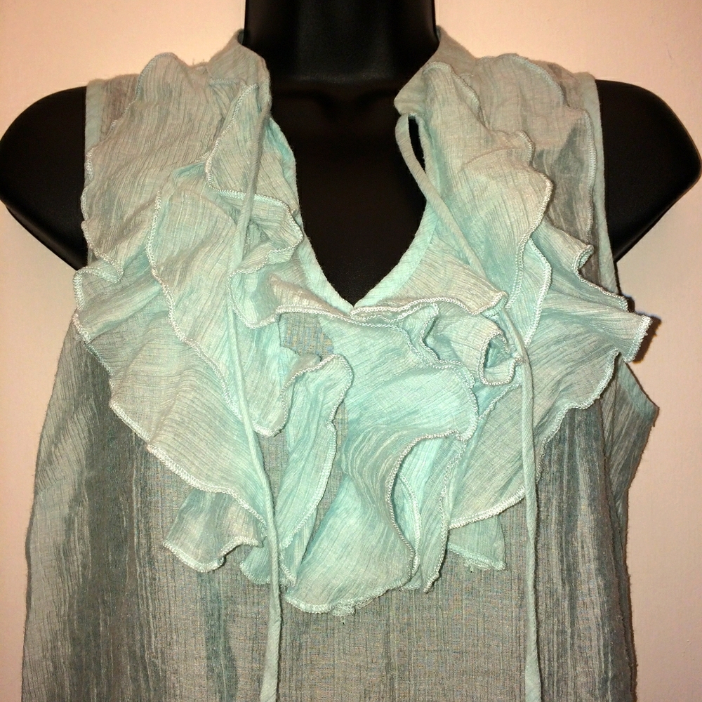 Sleeveless Charlotte Russe Top With Ruffled Neckli